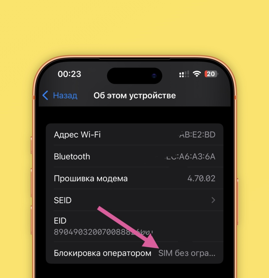 проверка блокировки оператором iPhone